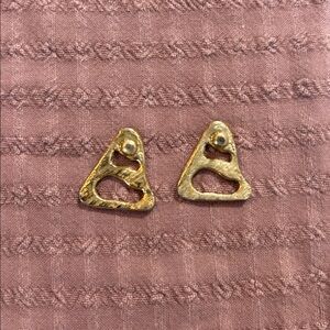 Gold Tone Modern Post Earrings